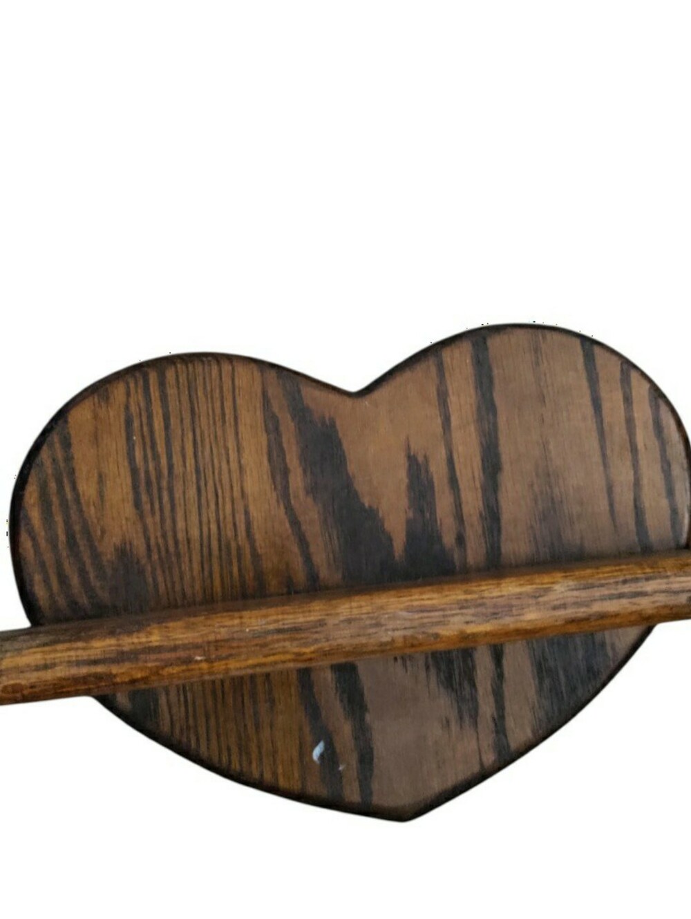 Vintage Wooden Heart Shape Wall Hanging Shelf Cottagecore 12x8"